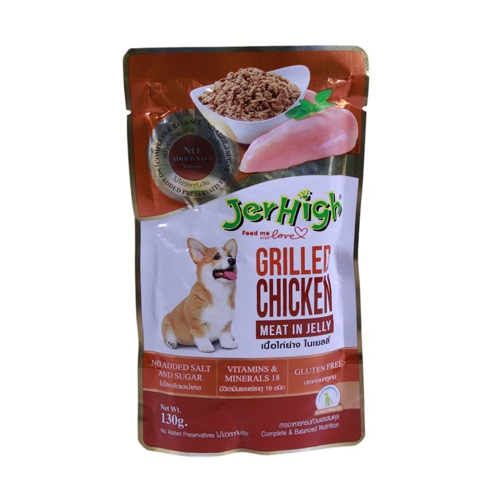 Jerhigh Dog Wet Food Grilled Chicken in Jelly 130G