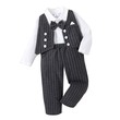 Toddler Boy Secret Button Design Striped School Costume Set 3PCS 20707938