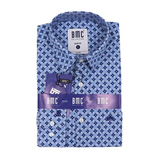 BMC Slimfit Shirts Long Sleeve 1330058 (Design-3) Large