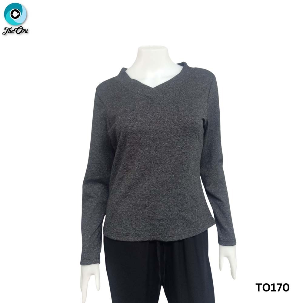 The Ori Women Long Sleeve Top Black TO126A Small