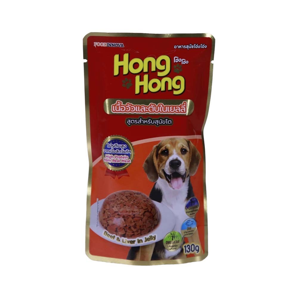 Hong Hong Dog Food Beef & Liver In Jelly 130G