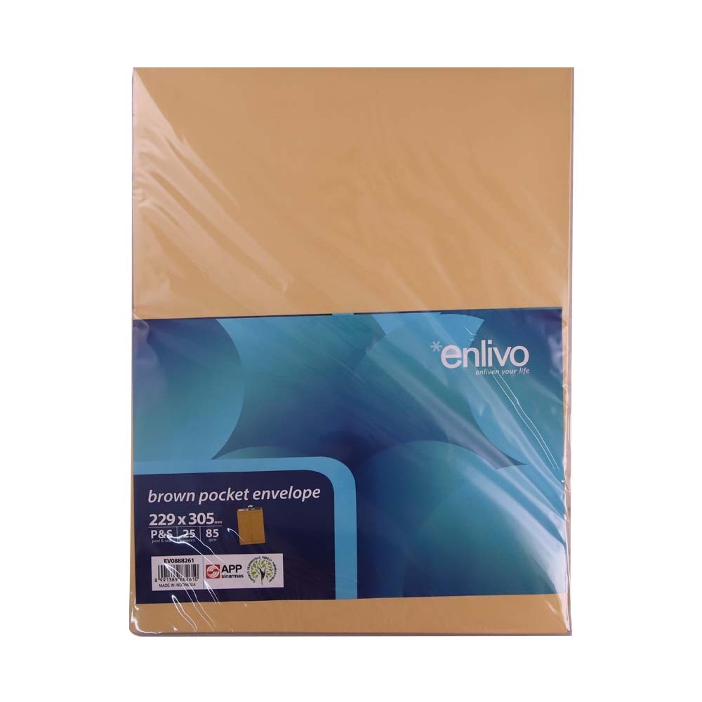 Enlivo Brown Pocket Envelope 229X305MM EV0888261