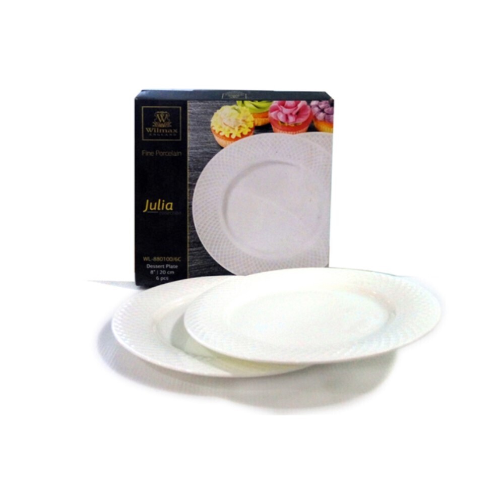 Wilmax Dessert Plate 8IN, 20CM Set of 6IN Gift Box WL - 880100