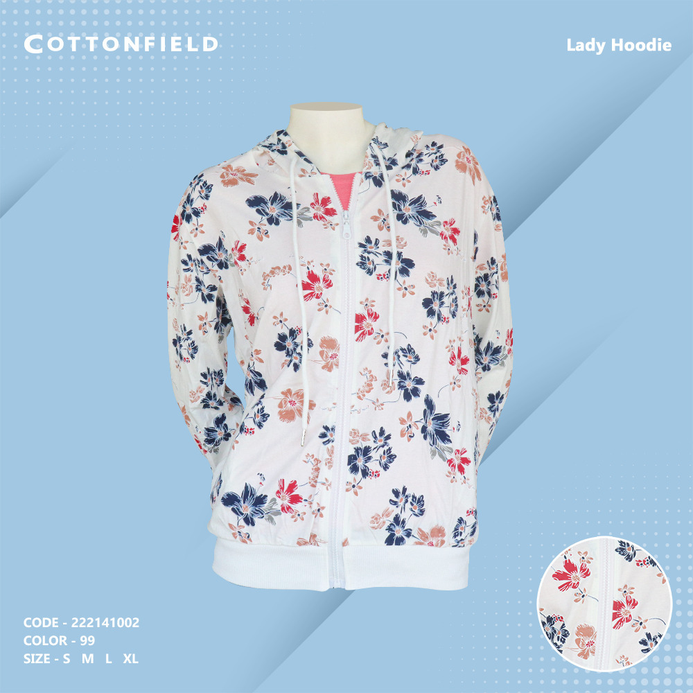 Cottonfield Women Hoodie with zip C99 (222141002) (Large)