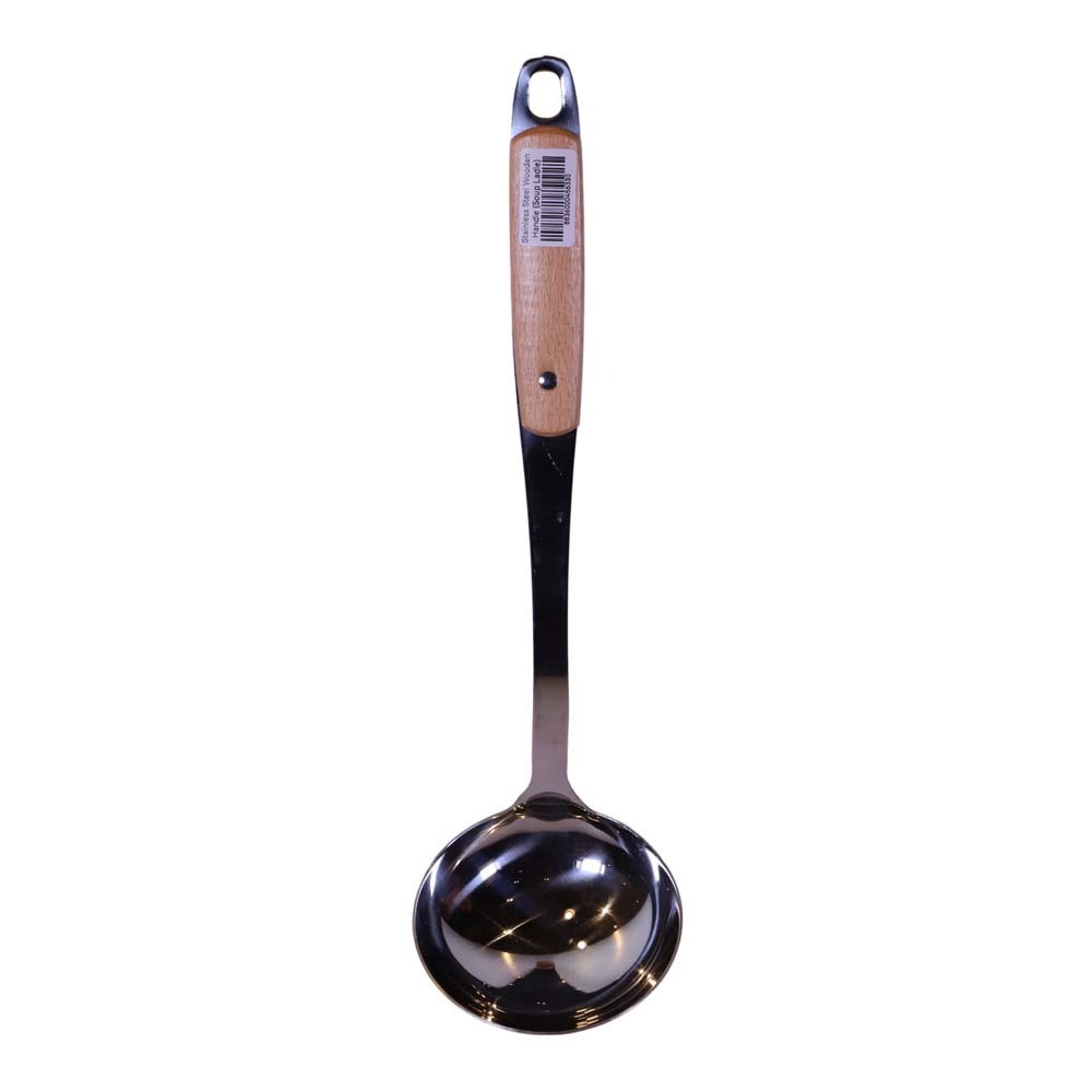 FF Steel Soup Ladle With Wooden Handle