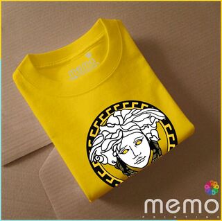 memo ygn Versace head unisex Printing T-shirt DTF Quality sticker Printing-White (Large)