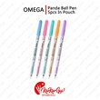 Omega Panda Ball Pen with Foil 0.7mm ( 5PCS in Pouch)