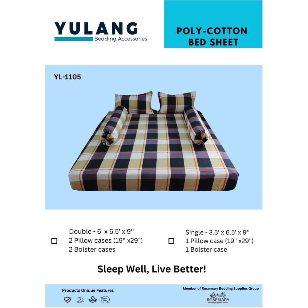 Poly Cotton Bedsheet (Classic) (Double) YL-1105D