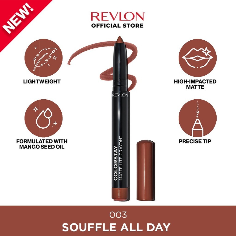 Revlon Colorstay Matte Lite Lip Crayon 1.4G (003 Souffle All Day)