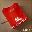 memo ygn Burberry unisex Printing T-shirt DTF Quality sticker Printing-Red (XL)