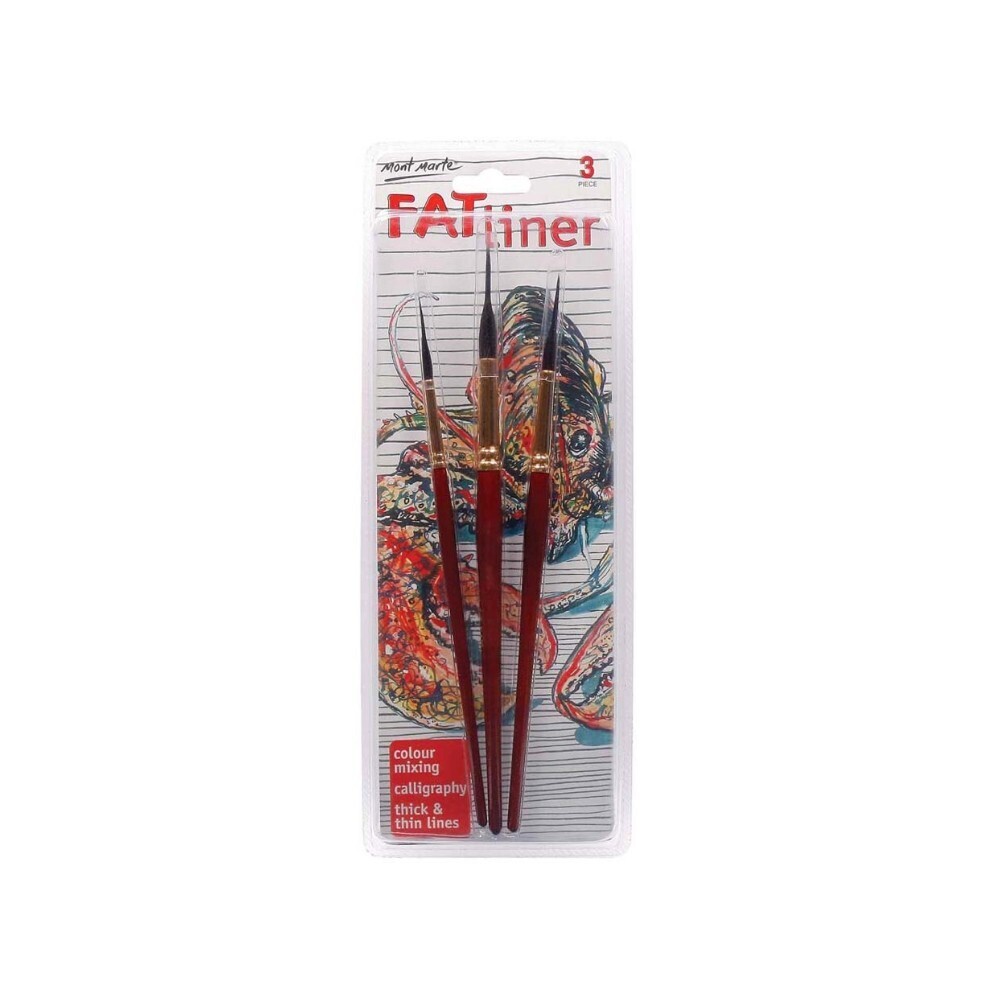 Mont Marte Fat Liner Brush Set Taklon/Squirrel 16/10/6