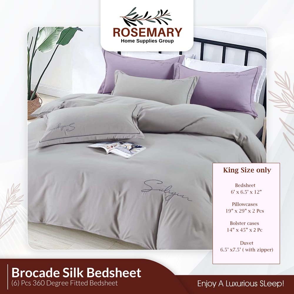 Rosemary Brocade Bedsheet Set with Blanket RM-RM-CLM-6PCS (BR-08)
