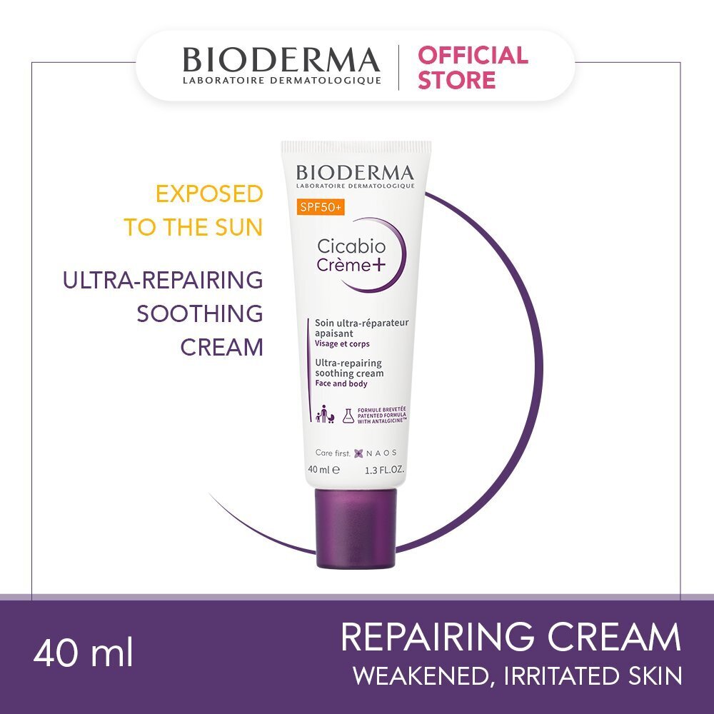 Bioderma Cicabio Creme+Smoothing Cream Spf50+ 40ML