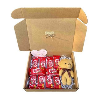 Bear Keychain & KitKat Chocolate 10PCS Box (Brown)