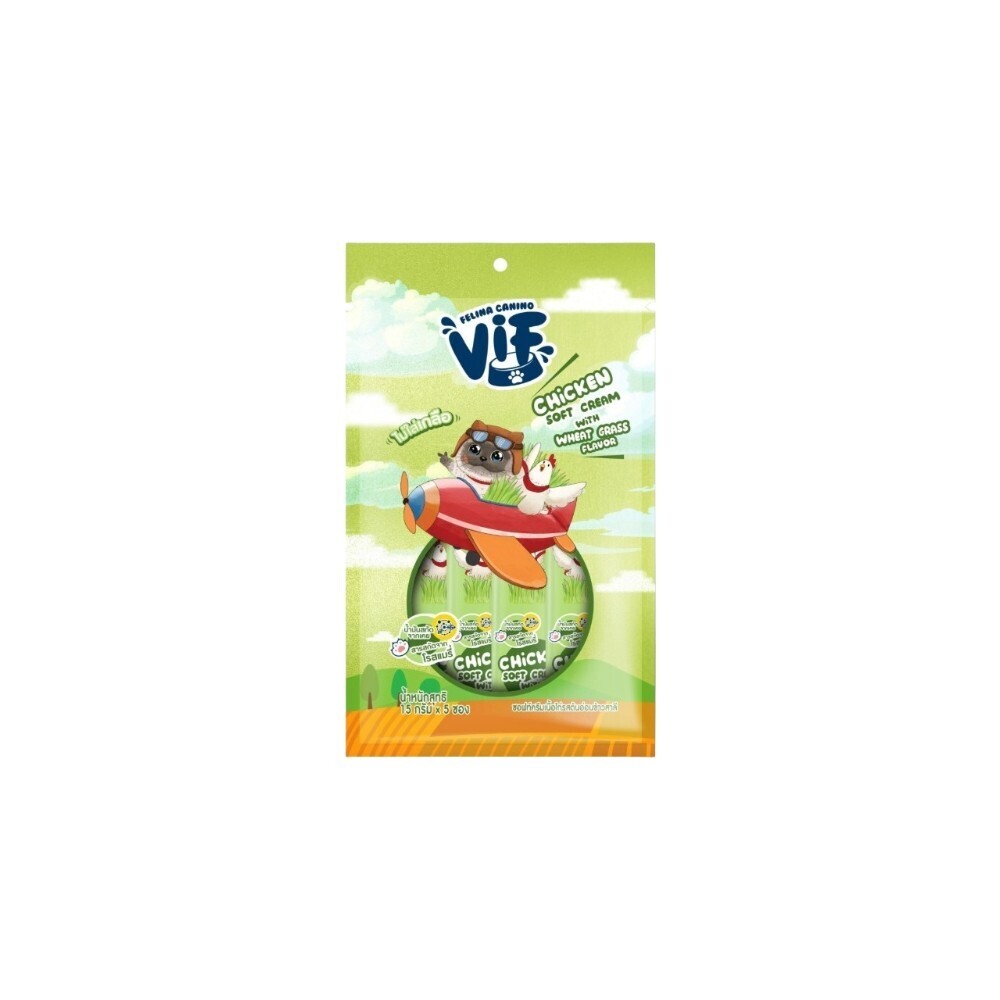Felina Canino Vif Soft Cream Stick 75G (15Gx5PCS) Chicken With Wheat Grass