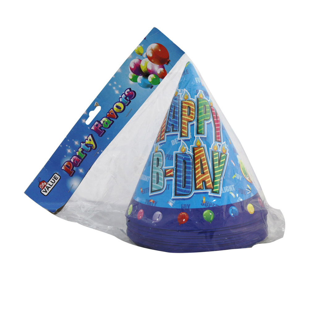 City Value Party Hat 16X21CM 12PCS Blue