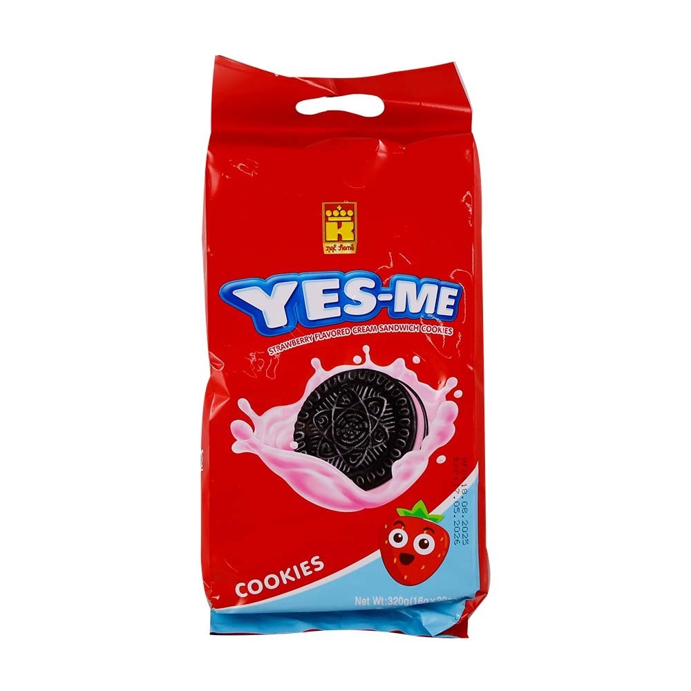 Bayin Yes-Me Cream Sandwich Cookies Stawberry 320G