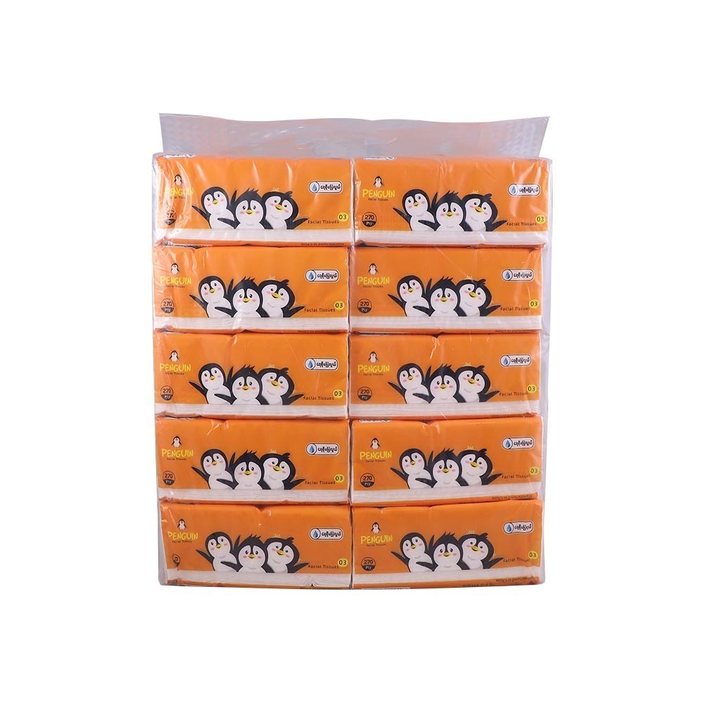 Penguin Facial Tissue 3Ply 270Seets 10PCS