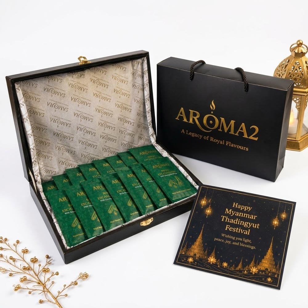 Aroma 2 - Luxury Tea & Premium Gifting Thadingyut Leather Box Set (5)
