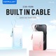 Konfulon A37Q (20000mAh Fast Charging 22.5W Built-in Cable Power Bank) + Lightning Cable Pink