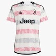 Juventus Official Away Fan Jersey 23/24  White Pink (Large)