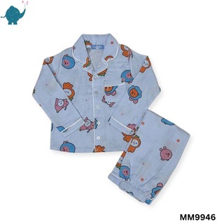 Max & Mia Kid Unisex Cotton Puff Long Sleeve Pajamas Set MM9946 Light Green M (5/6yrs)