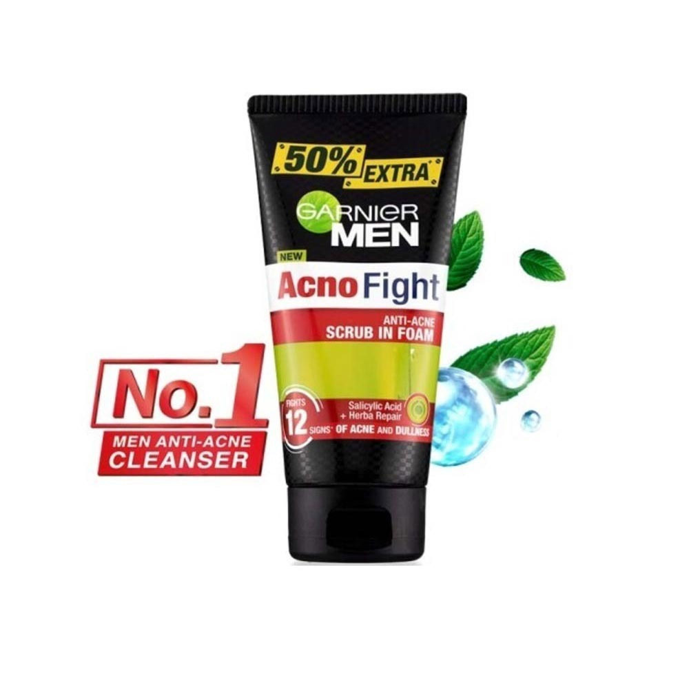 Garnier Men Acno Fight Anti-Acne Scrub In Foam 150ML