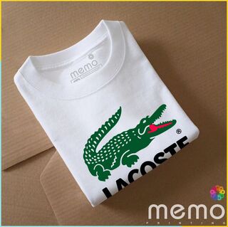 memo ygn lacoste unisex Printing T-shirt DTF Quality sticker Printing-Red (Medium)