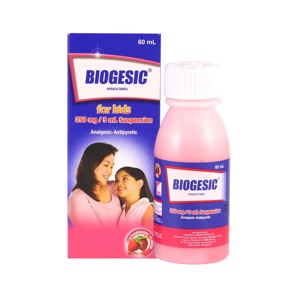Biogesic Para 250Mgg Suspension 60ML (Strawberry)