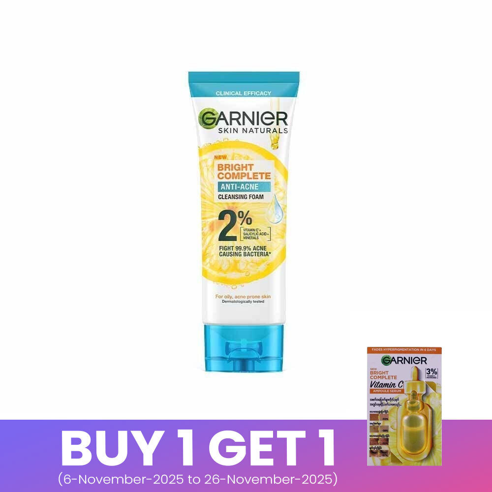 Garnier Skin Naturals Bright Complete Anti-Acne Facial Cleansing Foam 100ML