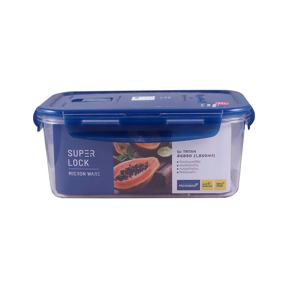 Super Lock Tritan Rectangle Food Container 1.85LTR No.6890