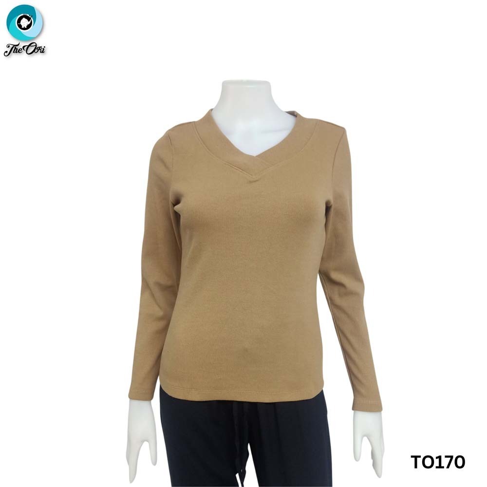 The Ori Women Long Sleeve Top Brown XL TO126A