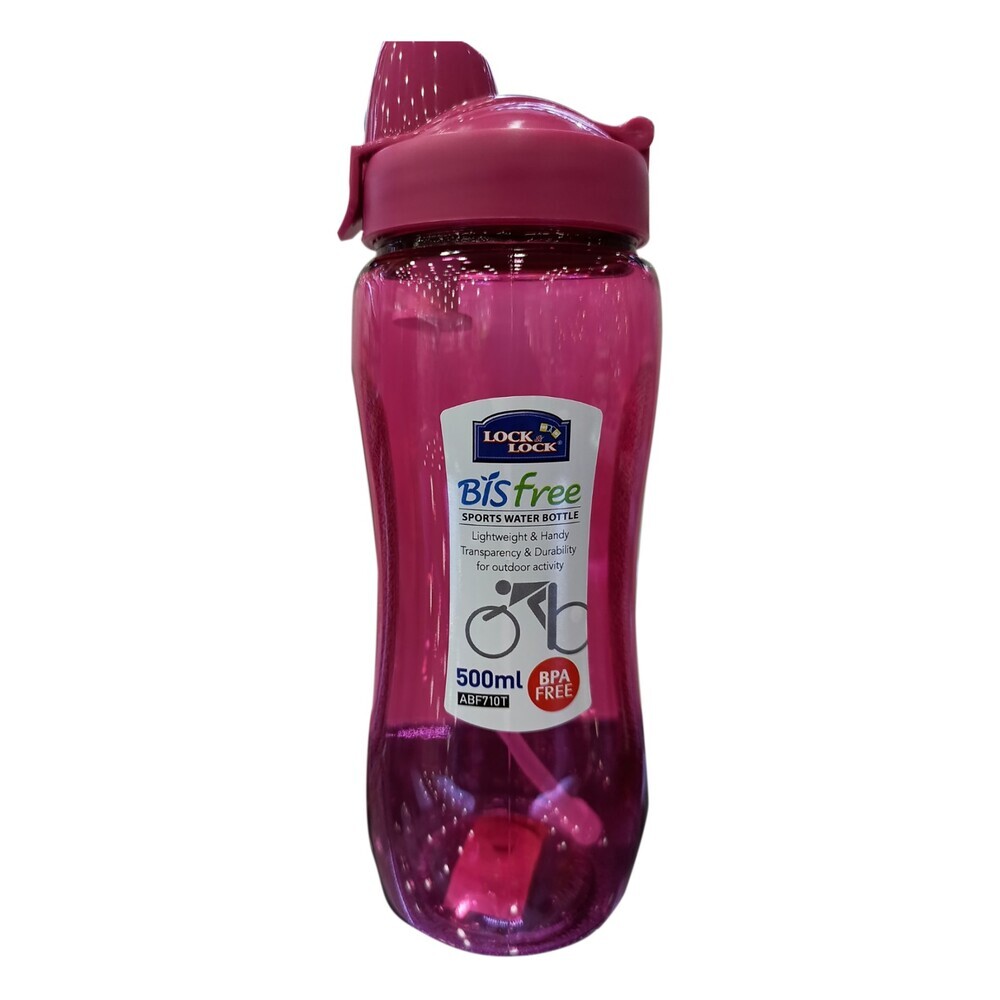 ABF710TP Lock & Lock Water Bottle Bisfree Sports Tritan With Straw 500ML Pink