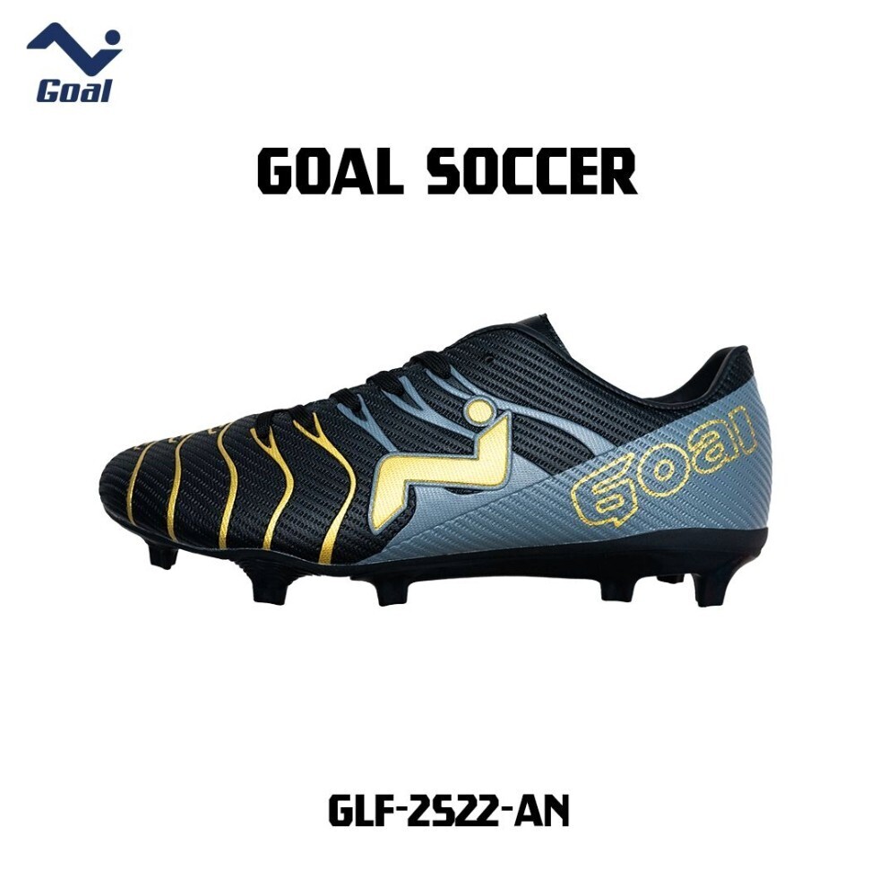 Goal Soccer Shoes Black & Gold GLF-2522-AN (No-36)