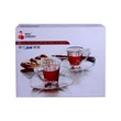 Red Cherry Glass Cup & Saucer 6PCS BD-04