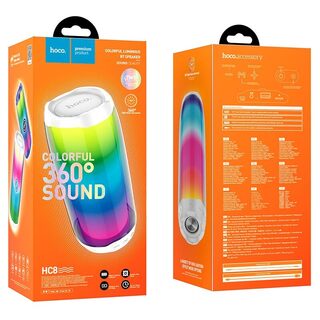 HC8 Pulsating Colorful Luminous Wireless Speaker /White