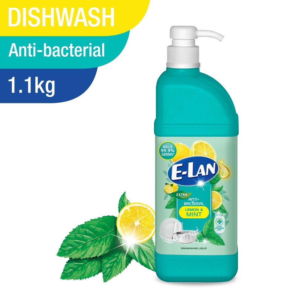 Elan Dishwashing Liquid Antibacteria With  Pump 1.1KG