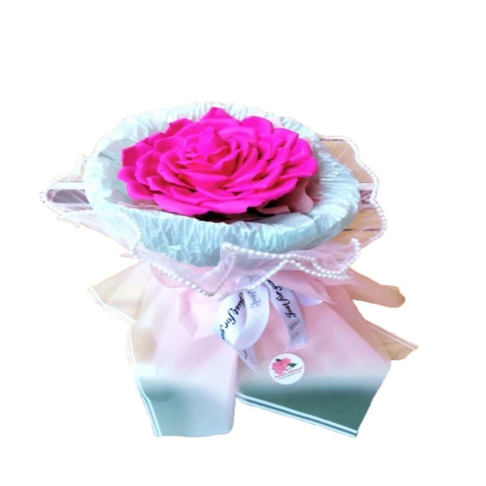 Floral District Purple Big Rose Artificial Bouquet