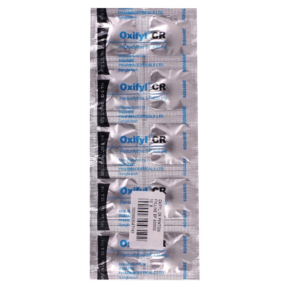 Oxifyl Cr Pentoxifylline Bp 400MG 10Tablets