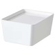 Ikea Kuggis Box With Lid, White, 13X18X8 CM 104.858.55