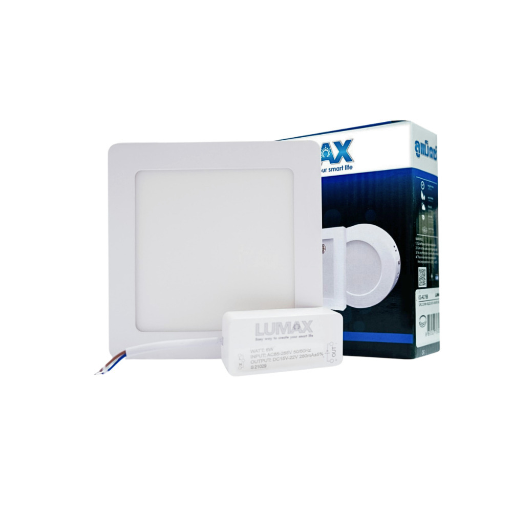 Lumax LED Surface Mounted Panel Light 6W Daylight Square LUX 03-A0769