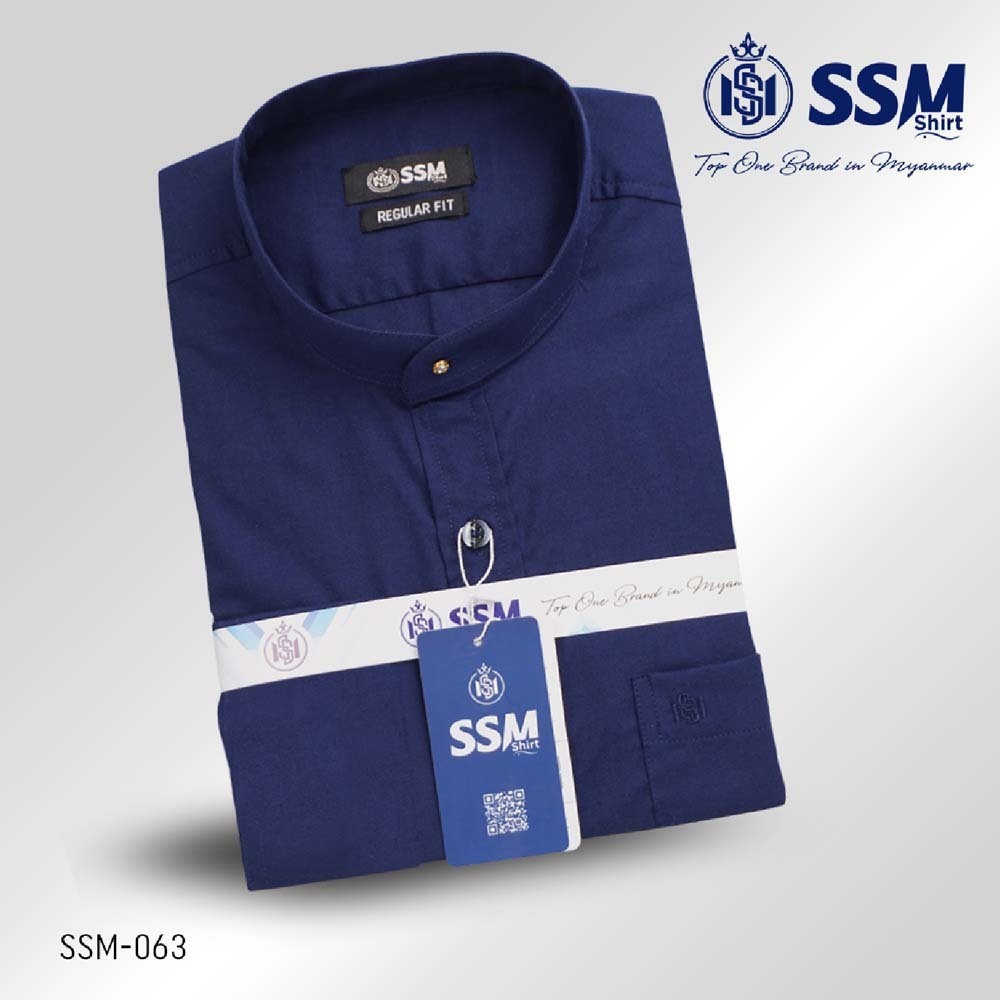 Madarin Collar Shirt Short Sleeve 2XL (Dark Blue) SSM-O-P-S-063
