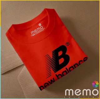 memo ygn New balance unisex Printing T-shirt DTF Quality sticker Printing-Red (Medium)