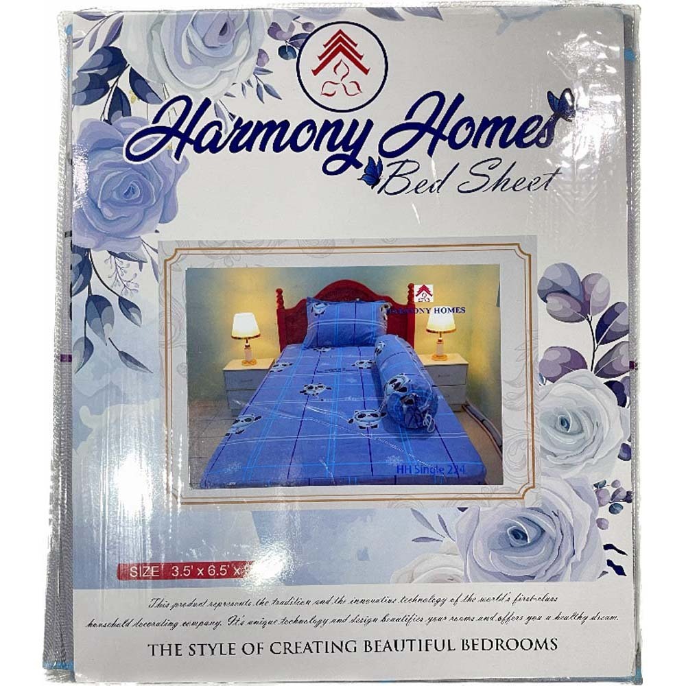 Harmoy Homes Bed Sheet Single (3.5' x 6.5' x 9") HH Single 224