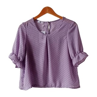 Kudos Floral Chiffon Blouse Purple B-003-PP Medium