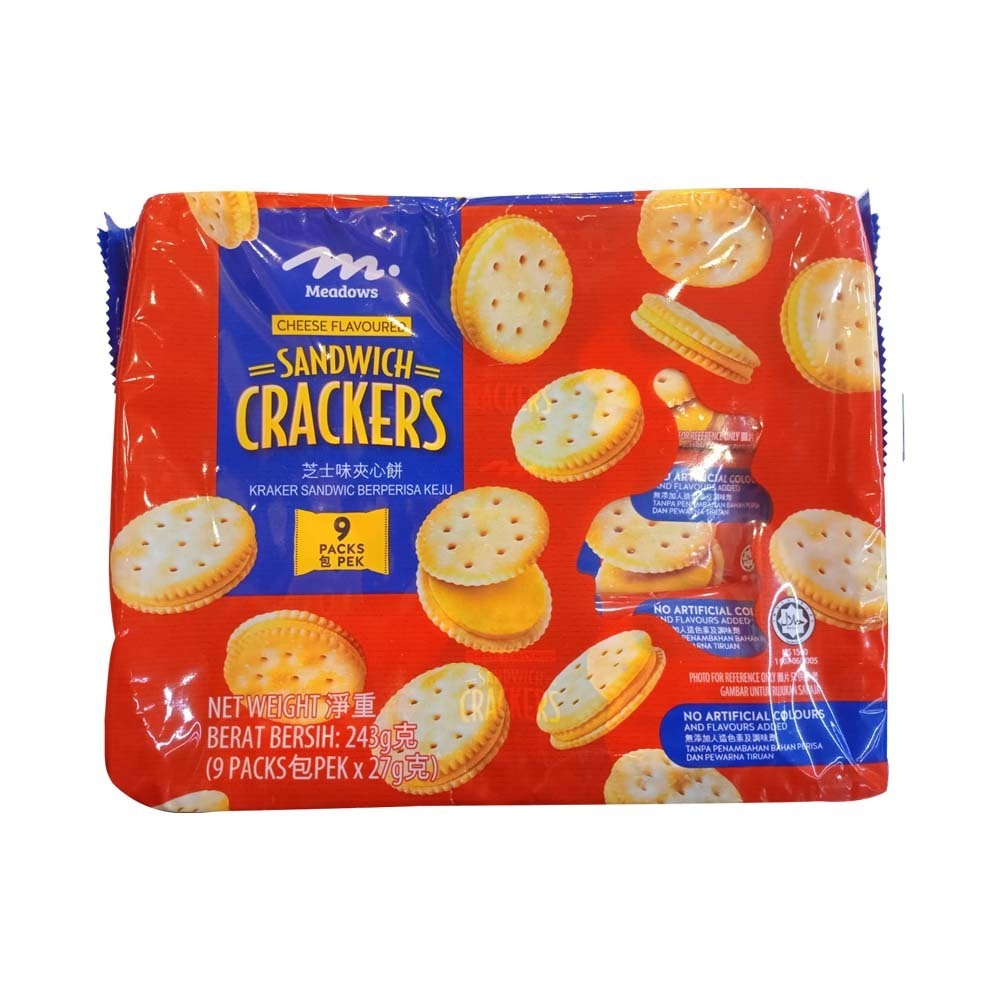 Meadows Sandwich Crackers Cheese 243G