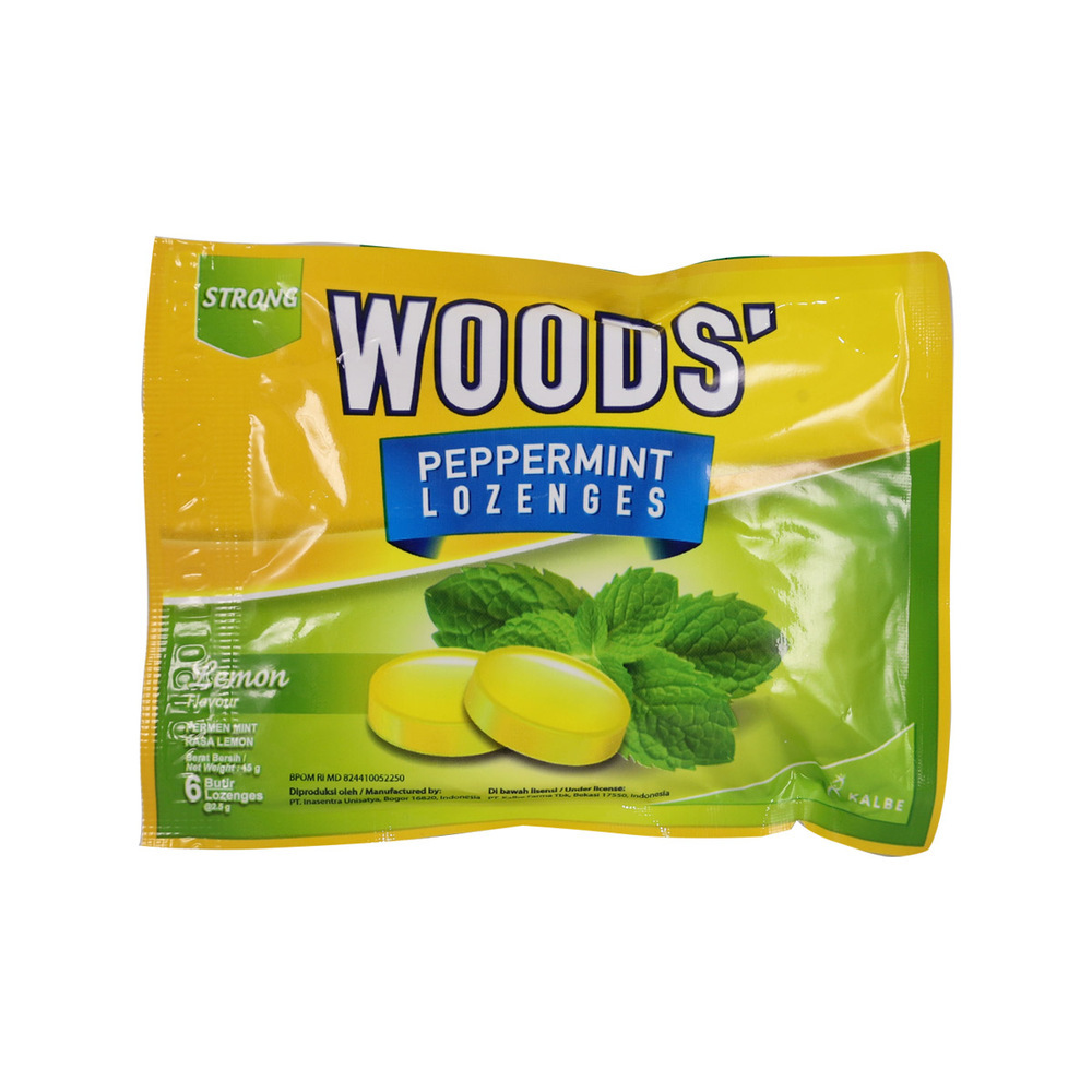 Woods` Peppermint Lozenges Lemon Flavour 6PCS