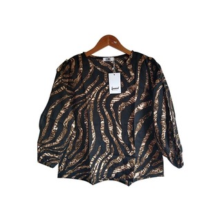 Kudos Floral Chiffon Woman Blouse Coffee B-013 Medium