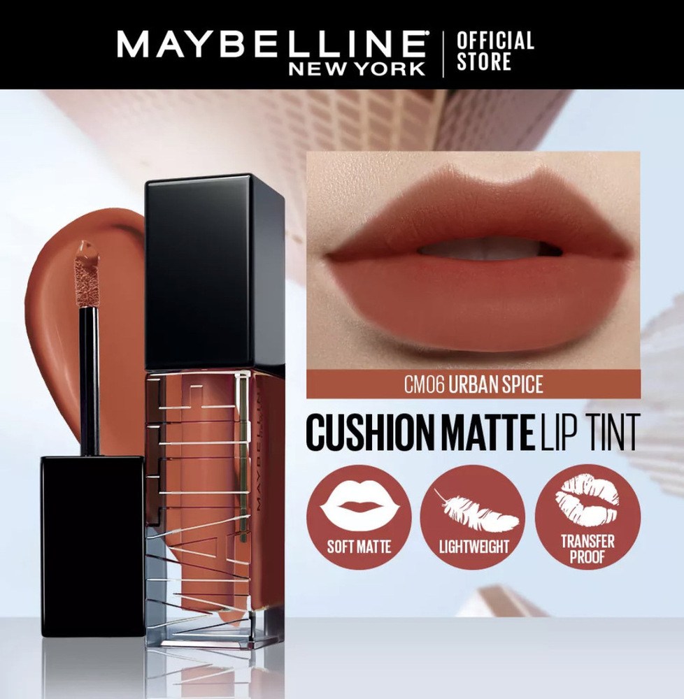 Maybelline Color Sensational Cushion Matte Liquid Lipstick 6.4ML (CM06 Urban Spice)