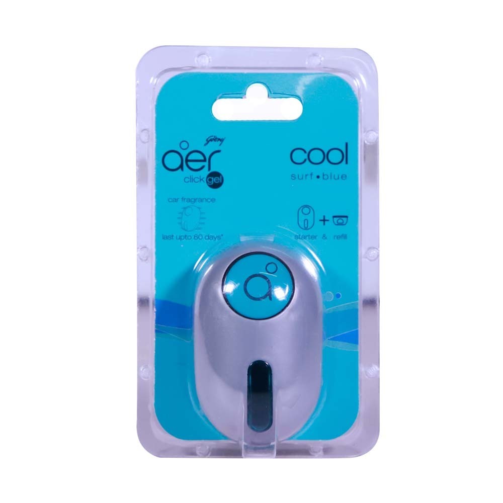 Aer Car Click Gel Cool Surf Blue Starter & Refill